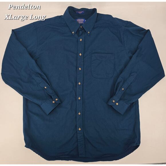 Y2K Pendleton Sir Pendleton Wool Button Down Shirt XL Long – 100% Virgin Wool - Picture 1 of 6